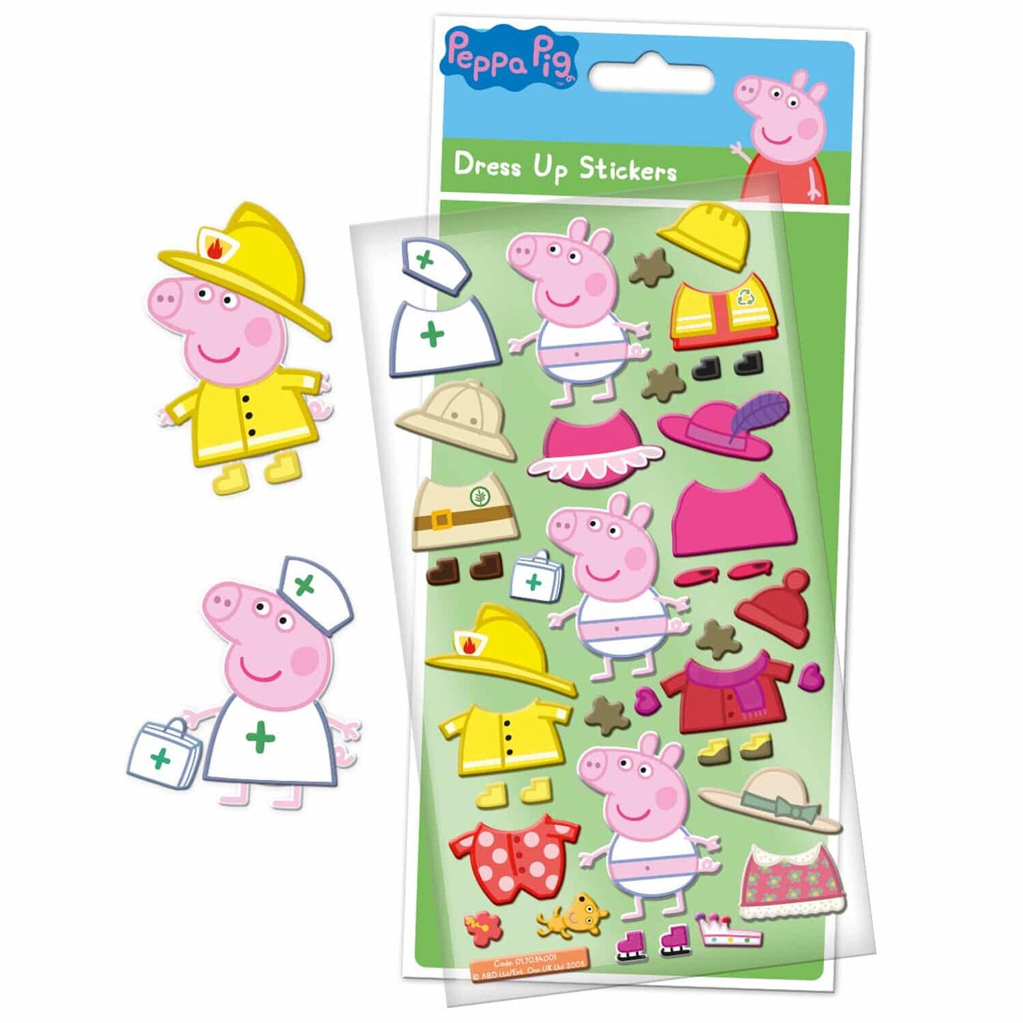 Peppa Pig Rainbow Foil Reward Sticker Pack Reusable Party Pack Carnival Dress up
