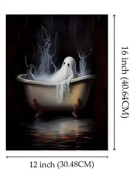 GHOST Horror Canvas Wall Art FUNNY Poster Picture Halloween Friday 13th BATHROOM