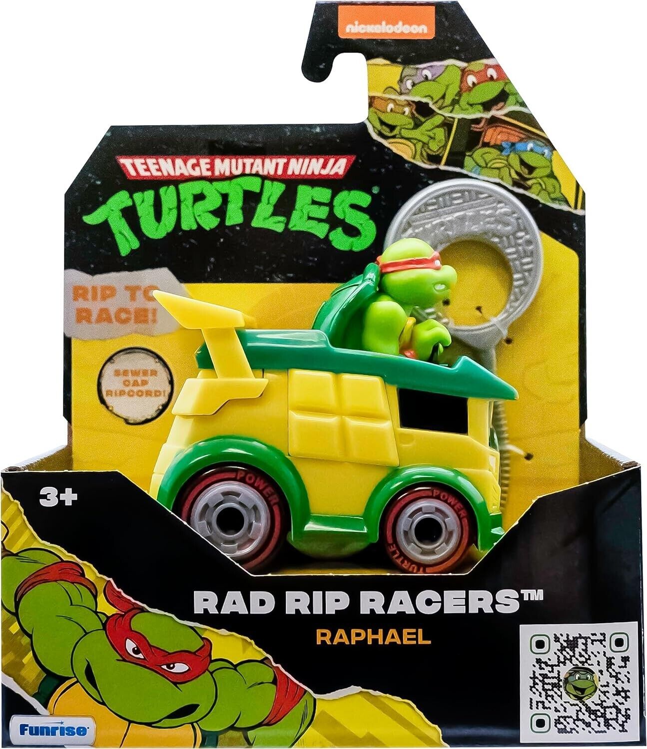 TMNT Rad Rip Racers RAPHAEL teenage mutant ninja turtles car toy pull MOVIE