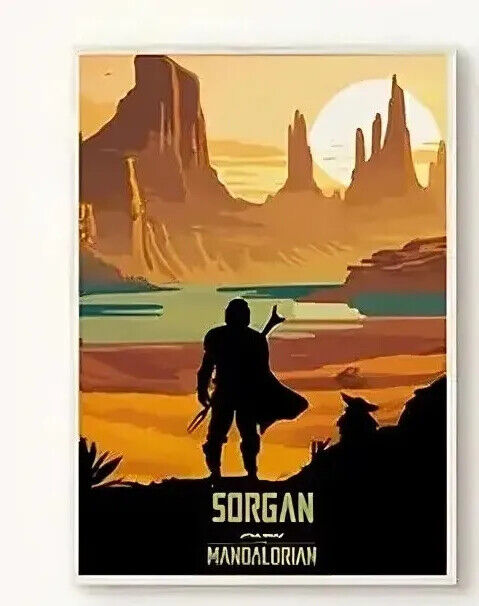 Star wars MANDALORIAN Canvas Wall Art Movie Poster Print Picture DESERT
