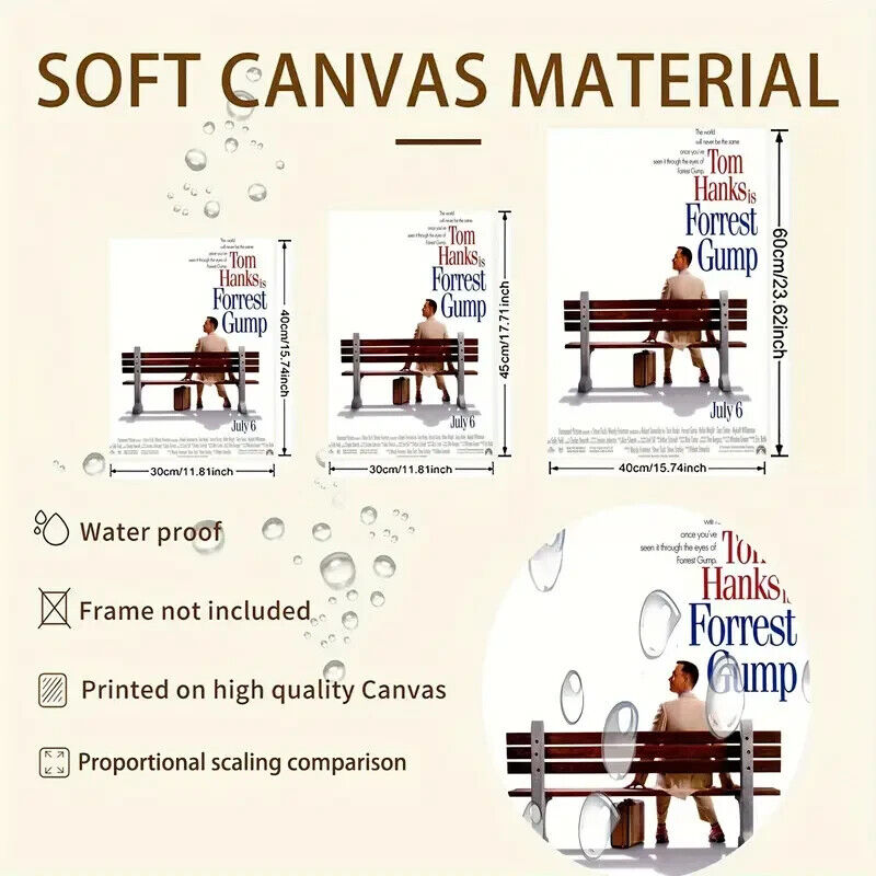 Forest Gump Tom Hanks Movie Premium POSTER CANVAS LARGE 30 ANNIVERSARY COVER