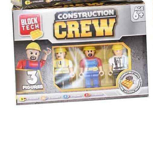 Block Tech 3 Figure Pack SPACE POLICE CONSTRUCTION CREW DINO ISLAND FARMYARD GLA