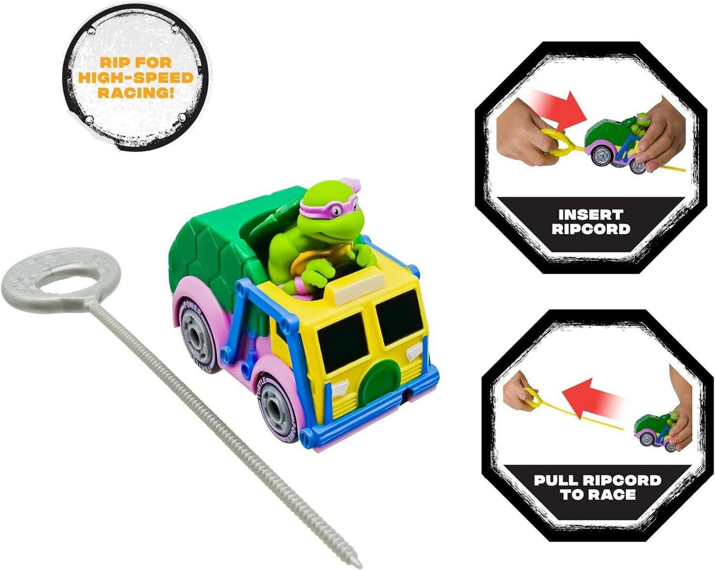 TMNT Rad Rip Racers michelangelo teenage mutant ninja turtles car toy pull MOVIE