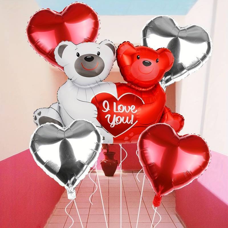 Valentines Day Balloons TEDDY BEAR Kit Heart & I LOVE YOU Wedding Party BOYFRIEN