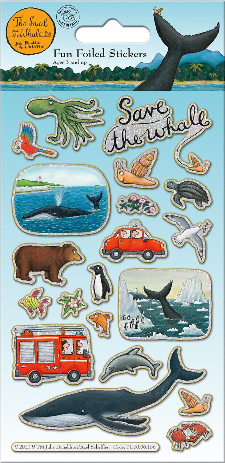 SUPERWORM STICK MAN SMEDS & SMOOS SNAIL & WHALE Julia Donaldson STICKERS FOIL