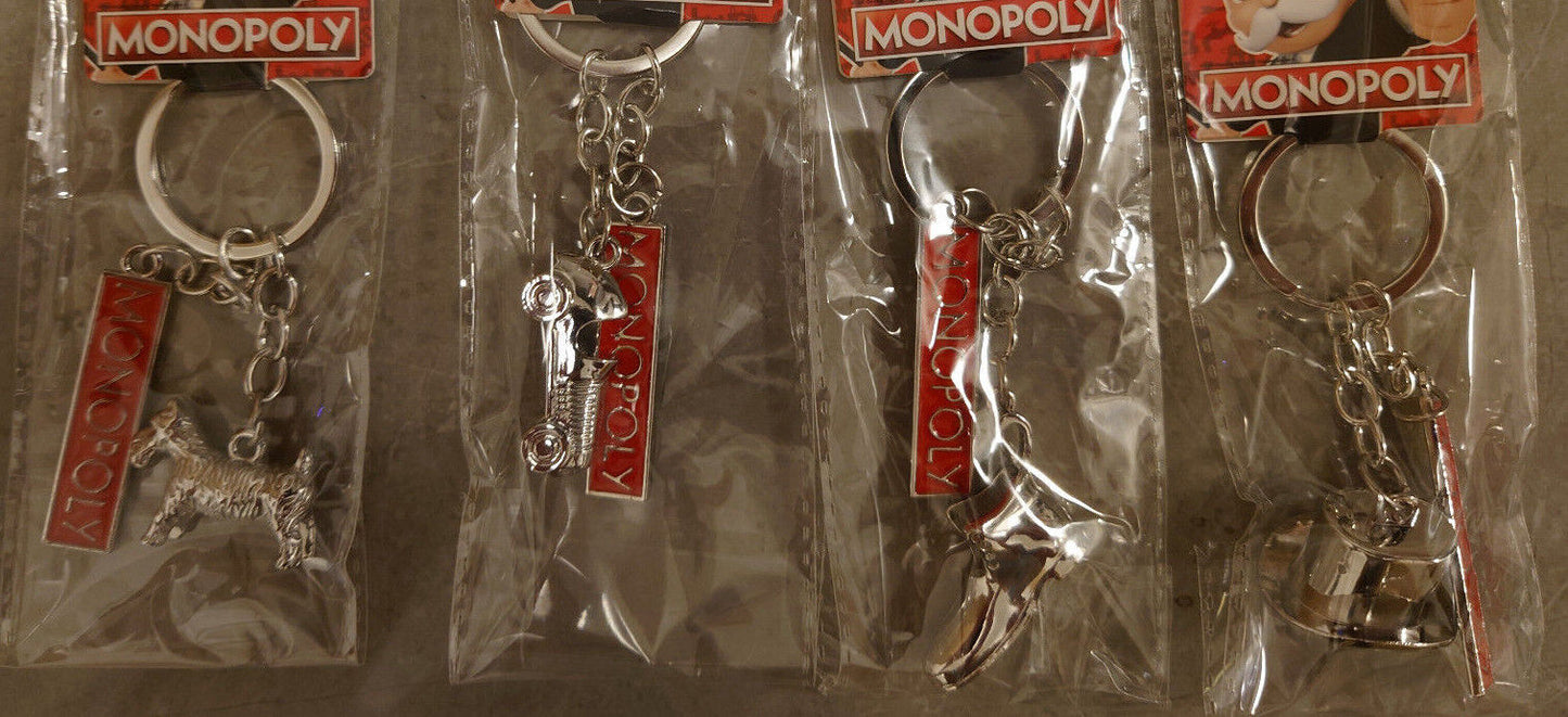 MONOPOLY Official Game METAL Keyring Keychain 4CM silver 2024 HAT CAR DOG