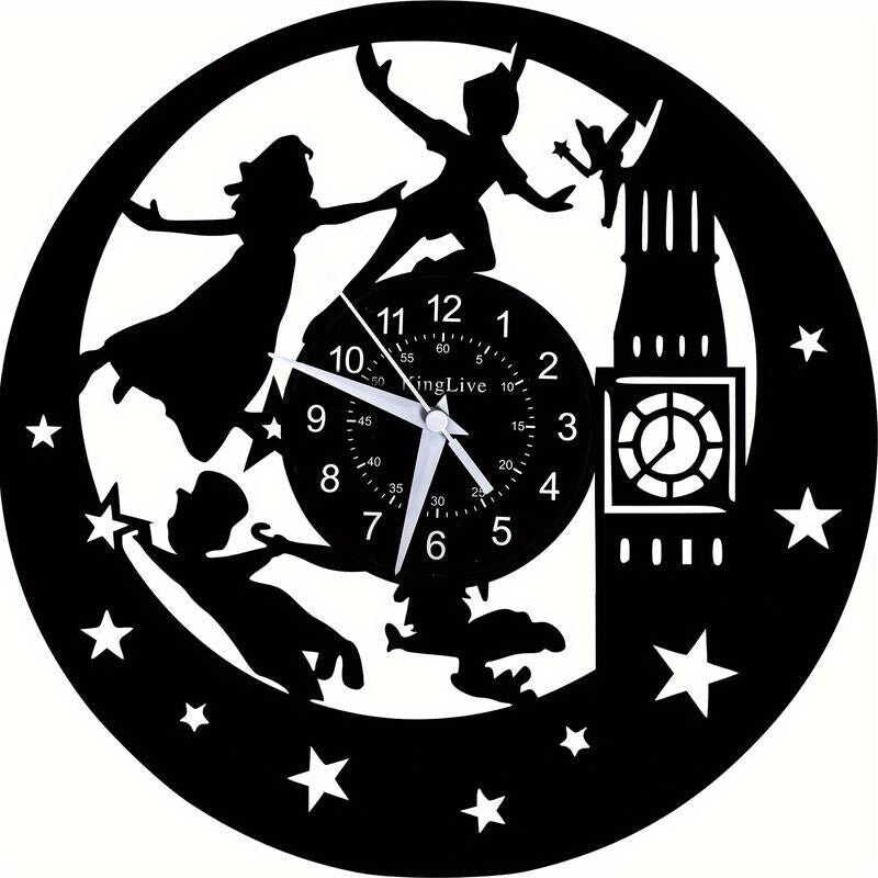 Peter Pan Wall Clock Records Decor BIG BEN FLYING WENDY Holiday Home Decor