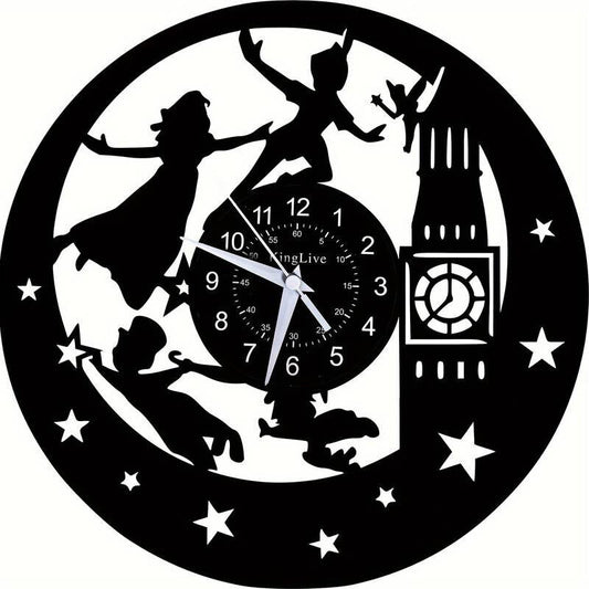 Peter Pan Wall Clock Records Decor BIG BEN FLYING WENDY Holiday Home Decor