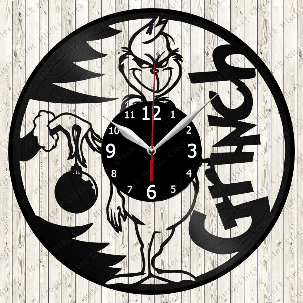 THE GRINCH Show Series Vinyl Record Black Wall Clock Art Decor Birthday MOVIE