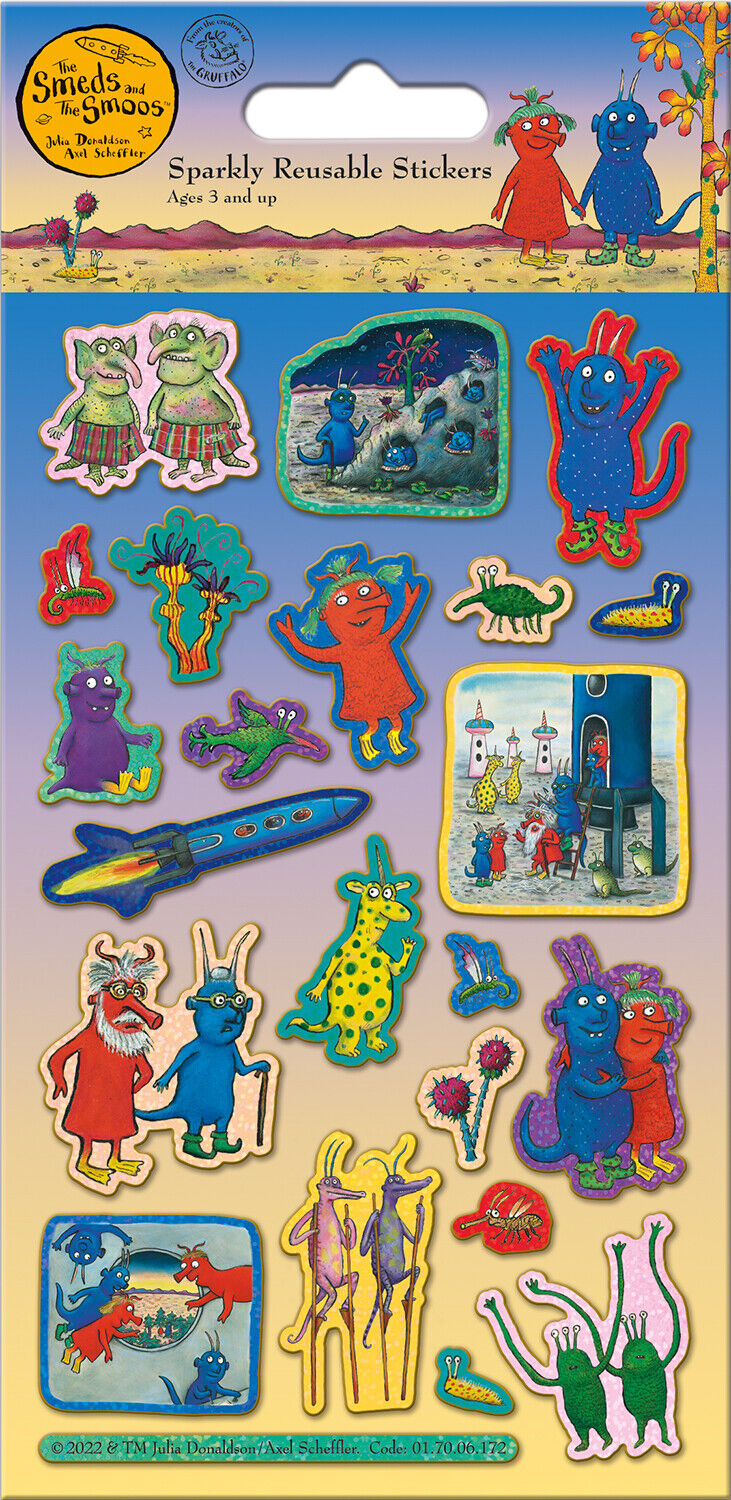 SUPERWORM STICK MAN SMEDS & SMOOS SNAIL & WHALE Julia Donaldson STICKERS FOIL