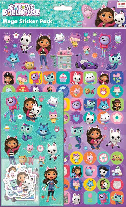 Gabby's Dollhouse Colouring Book MEGA STICKER PACK ASSORTED gabbys stickers