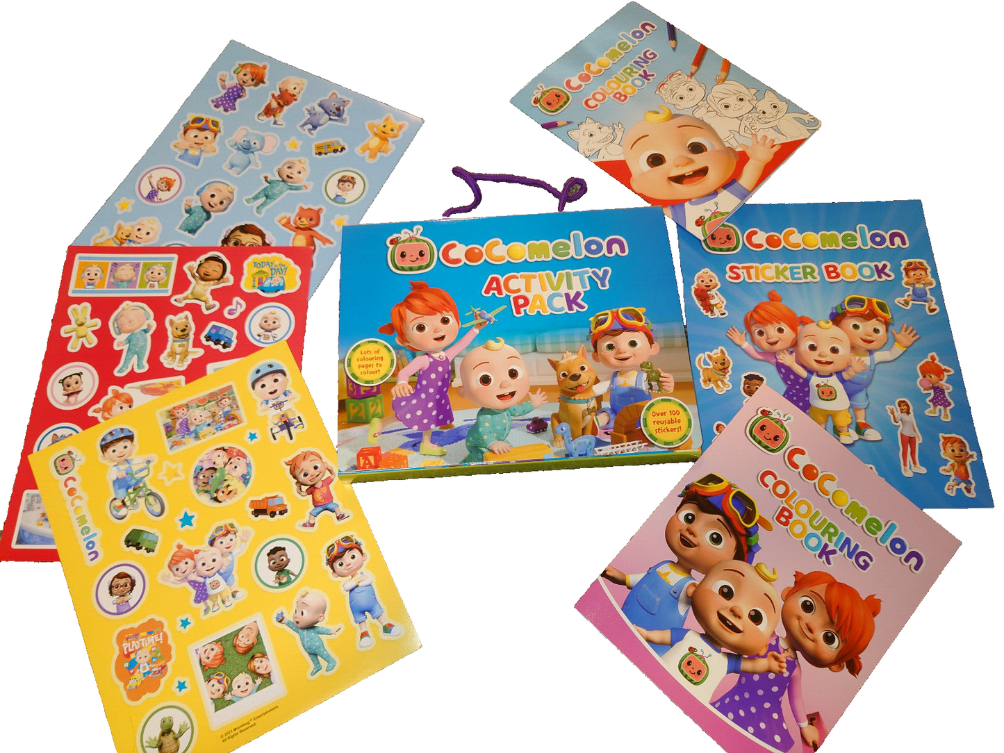 CoComelon Activity Pack with 3 Books and 100+ Stickers Colouring HOURS OF FUN