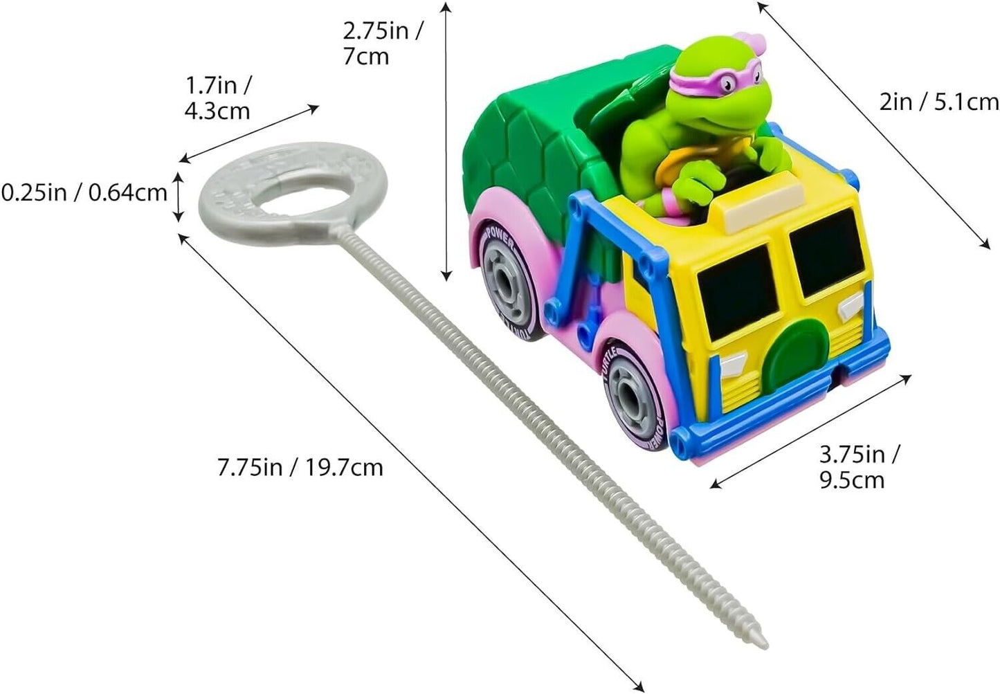 TMNT Rad Rip Racers LEONARDO teenage mutant ninja turtles car toy pull MOVIE