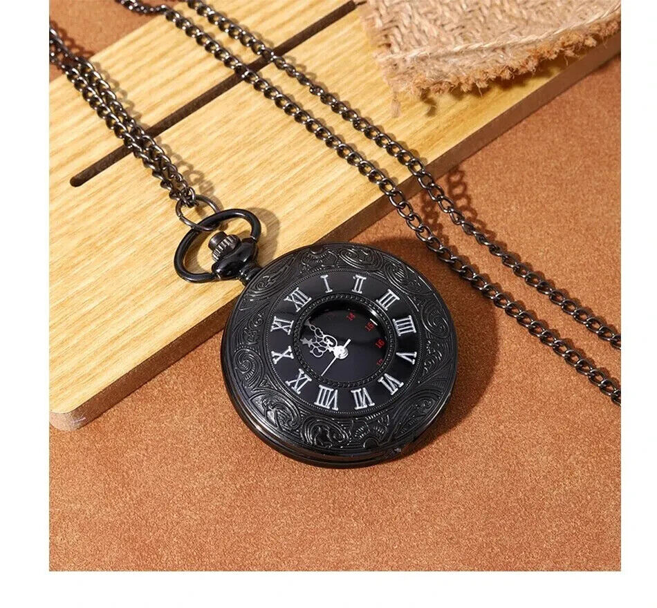 Quartz Pocket Watch Men Leather Bracelet LUFFY SHIP PORTHOLE BLACK SEA ONE PEICE