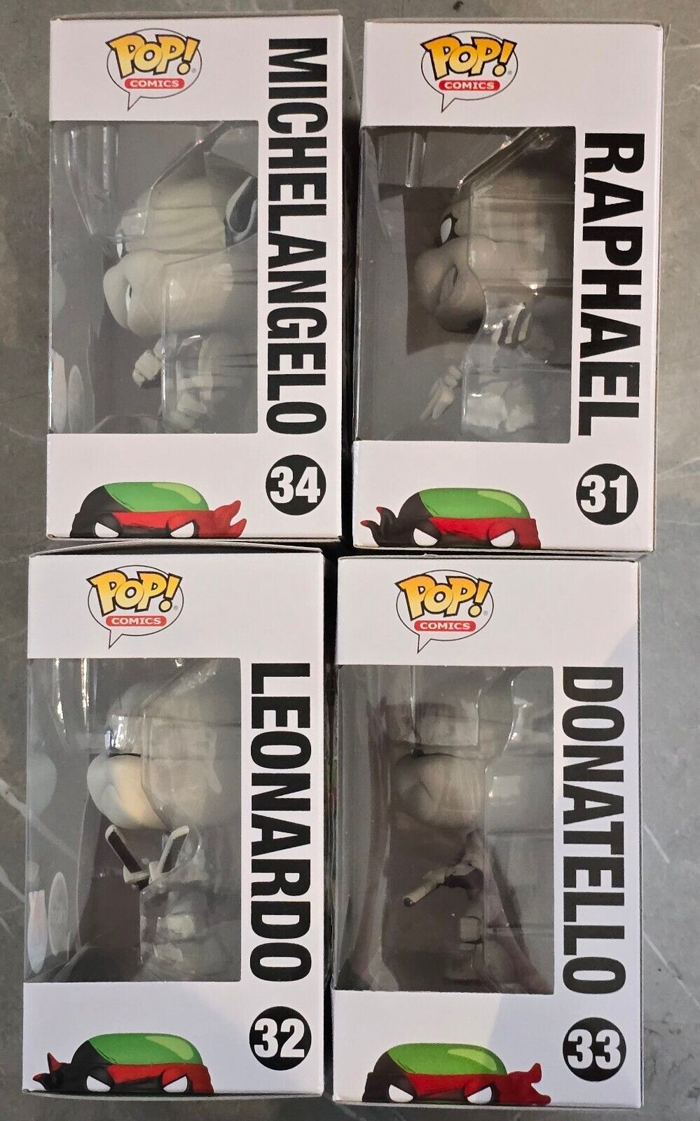 CHASE SET Teenage Muntant Ninja Turtles Funko Pop #31 #32 #33 #34 TMNT FULL