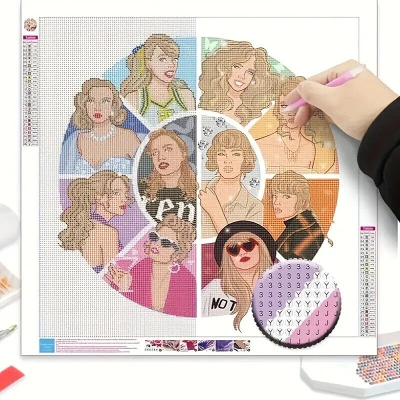 LARGE 5D DIY Full Diamond Painting Taylor Swift NEW MUSIC EDUCATIONAL SWIFTIE R