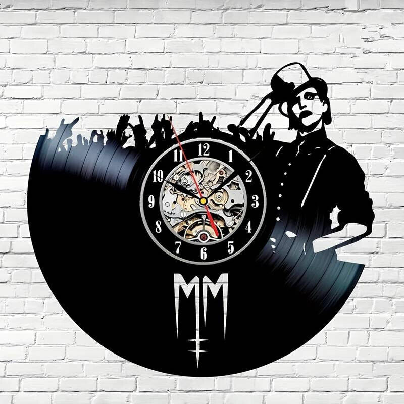Marilyn Manson Vinyl Record Wall Clock Gift Surprise Ideas Friends Decor Wall