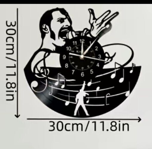 Queen Freddie Mercury LP Vinyl Record Wall Clock Best Decor Music Rock Gifts Art