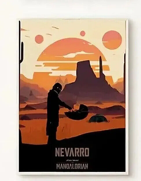 Star wars MANDALORIAN Canvas Wall Art Movie Poster Print Picture DESERT