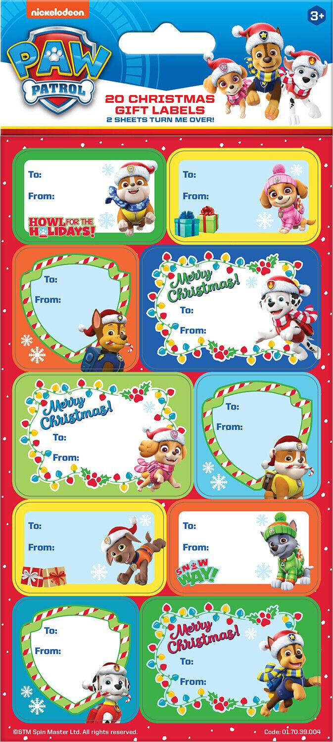Paw Patrol Christmas Letter to Santa Pack and Gift Labels Hanger Chase Skye