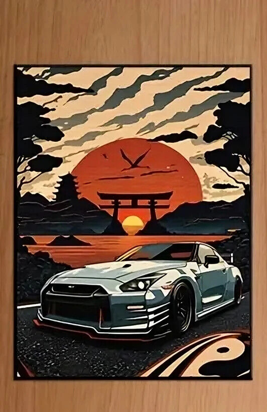 CAR SUPERCAR VINTAGE Poster Aesthetic CANVAS ART VEHICLE SUNSET
