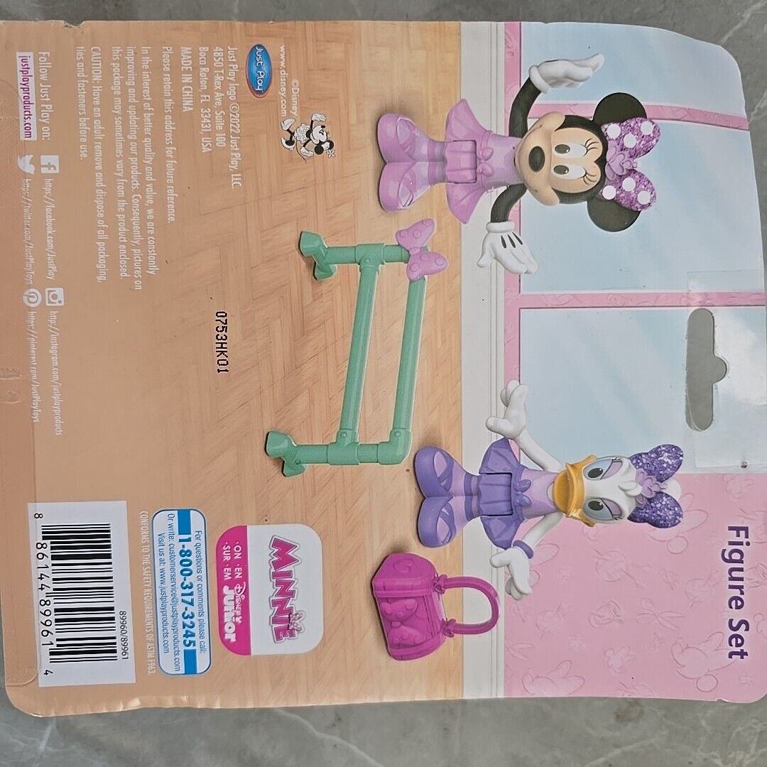 Disney Junior Minnie Mouse DAISY DUCK HANDBAG TOY 2-Pack Figure Set OFFICIAL