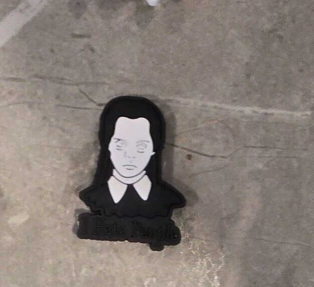 WEDNESDAY ADDAMS FAMILY Croc Charms Clog Shoe TV Movies Film Character Jibbit