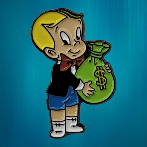 Richie Rich Metal Enamel Lapel Pin Badge Retro Comic Cartoon TV MONEYBAG