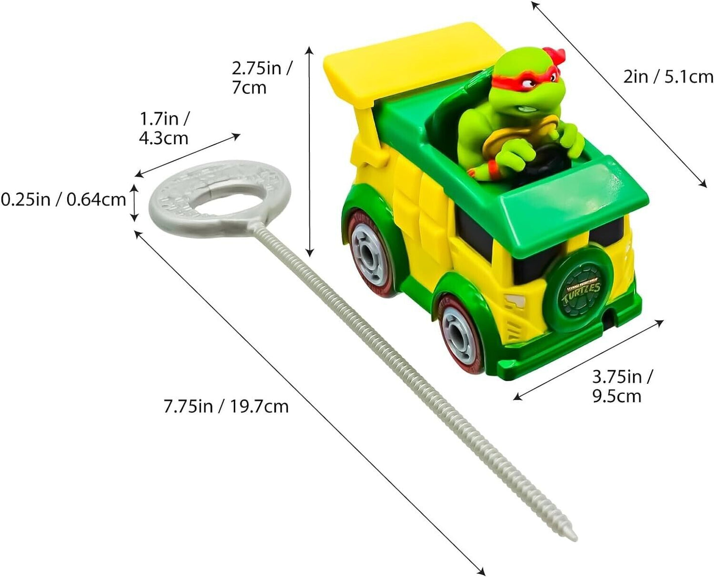 TMNT Rad Rip Racers RAPHAEL teenage mutant ninja turtles car toy pull MOVIE