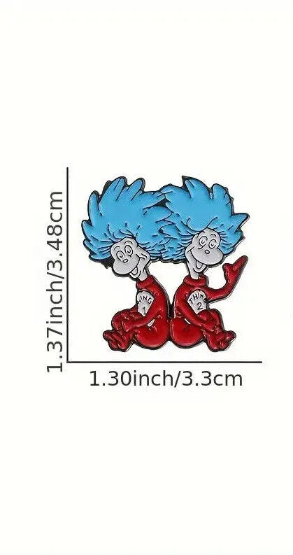 DR SUESS CAT IN A HAT CAME BACK THING 1 & 2 Metal Enamel Pin Badge FILM MOVIE