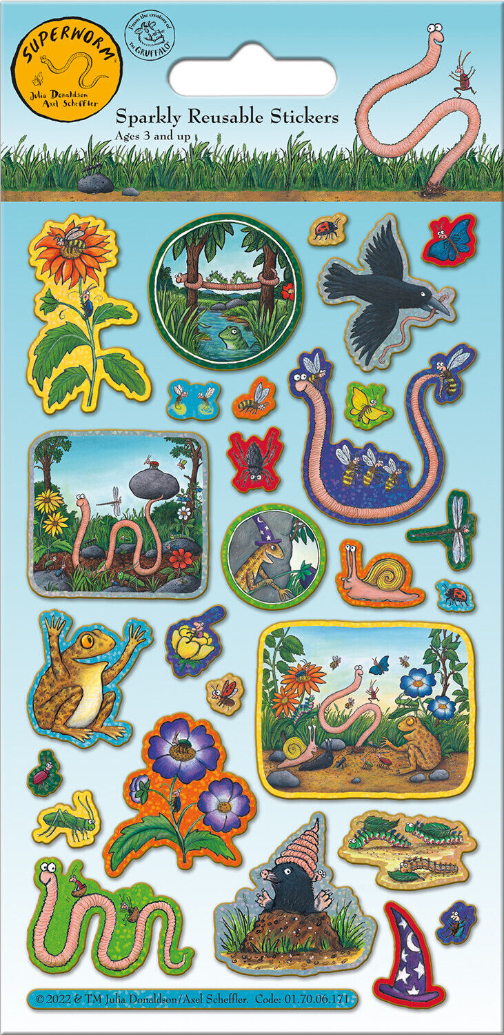 SUPERWORM STICK MAN SMEDS & SMOOS SNAIL & WHALE Julia Donaldson STICKERS FOIL