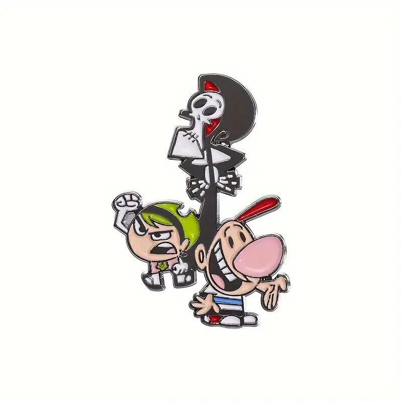 The Grim Adventures of Billy and Mandy Metal Enamel Pin Badge Brooch Reaper Gift