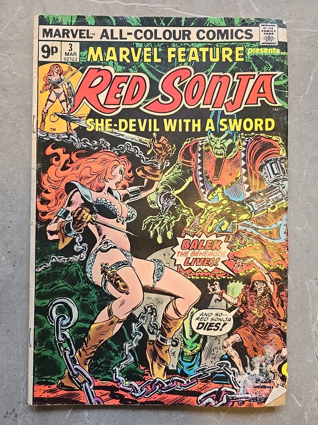 Marvel Feature #3 VFN (8.0) MARVEL ( Vol 2 1975) Red Sonja CONAN BEHEMOTH