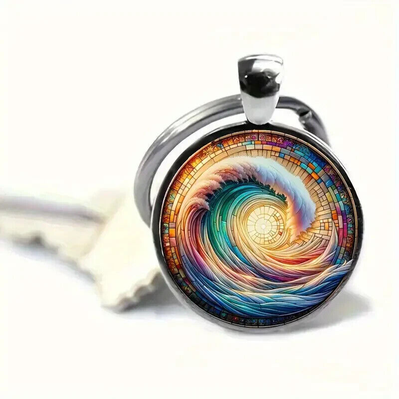 WAVE TIDE KEY CHAIN KEYRING NOVELTY KEYCHAIN COLOUR MYSTIC STARGATE SUN RA