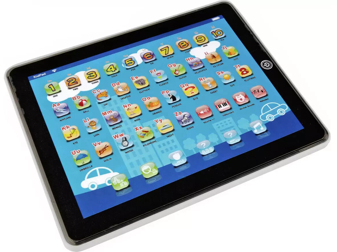 Chad Valley PlaySmart Junior Touch Tablet Numbers and Letters Through Blue