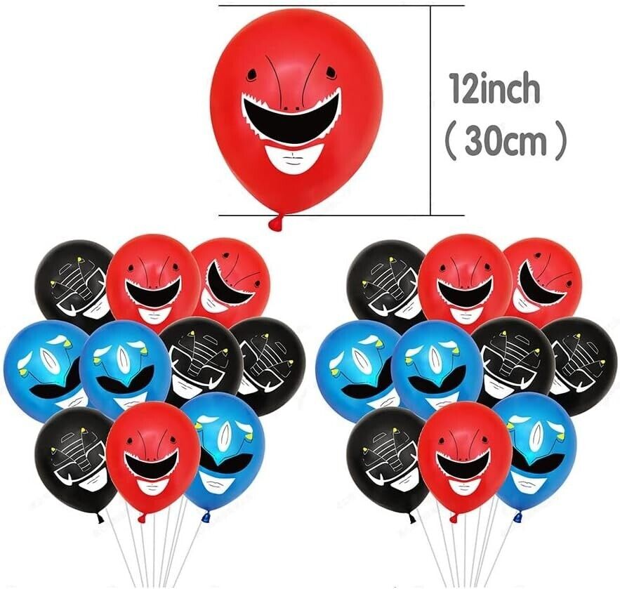 Power Rangers Kid Birthday Party Ballons Banner Cake Topper Decors Props Set