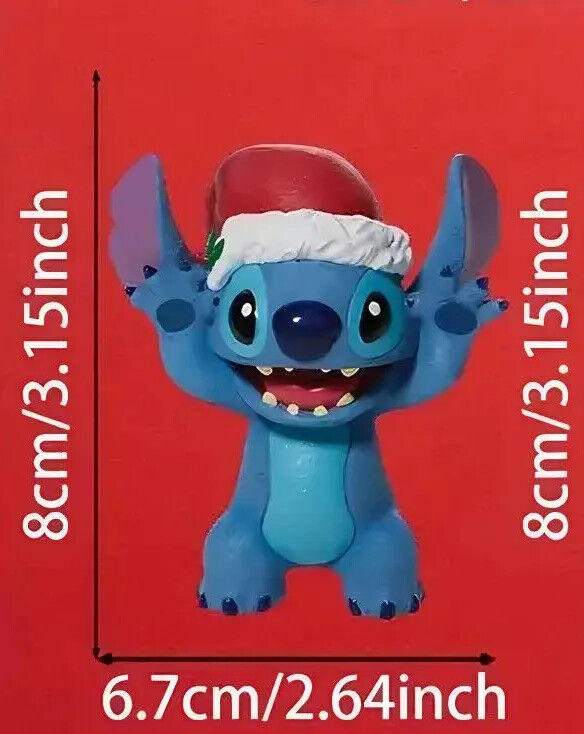DISNEY LILO & STITCH Tree Pendant Decoration XMAS KIDS ALOHA SANTA HAT