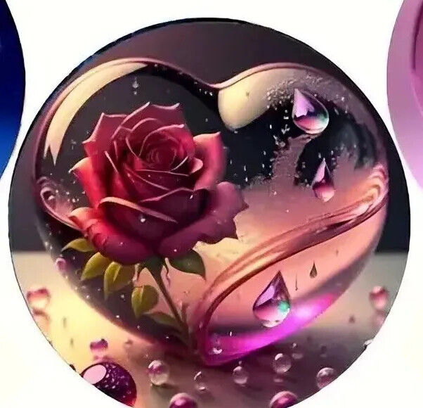 ROSE LOVE HEART COASTER Coffee Tea Drink COCKTAILS SPARKLE SCENE VALENTINES