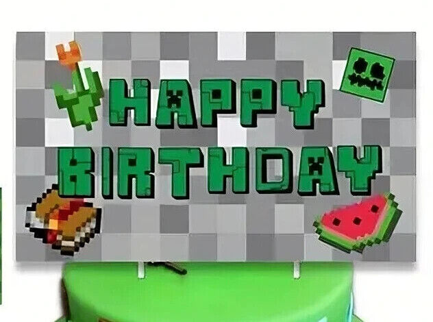 MINECRAFT GAMING PARTY SUPPLIES BALLOONS TOPPERS VIDEO GAME BIRTHDAY DECORATIONS