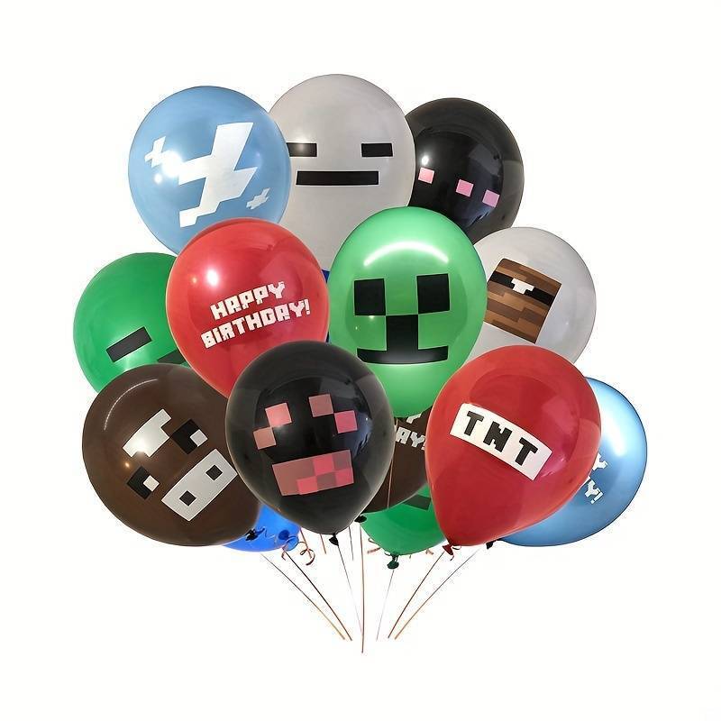 MINECRAFT GAMING PARTY SUPPLIES BALLOONS TOPPERS VIDEO GAME BIRTHDAY DECORATIONS