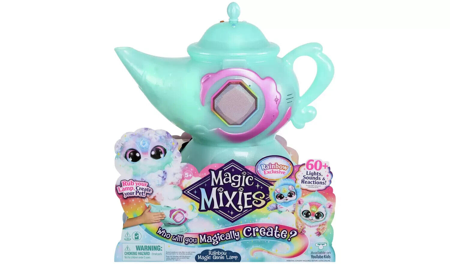 Magic Mixies Magic Genie Lamp with Interactive 8 inch BLUE Plush Toy & 60+ Sound