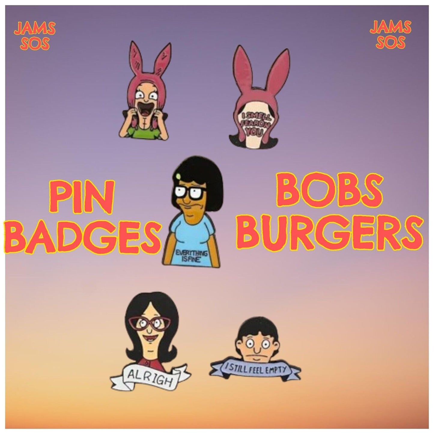 BOBS BURGERS Metal Enamel Pin Badge Adult Teen TV CARTOON
