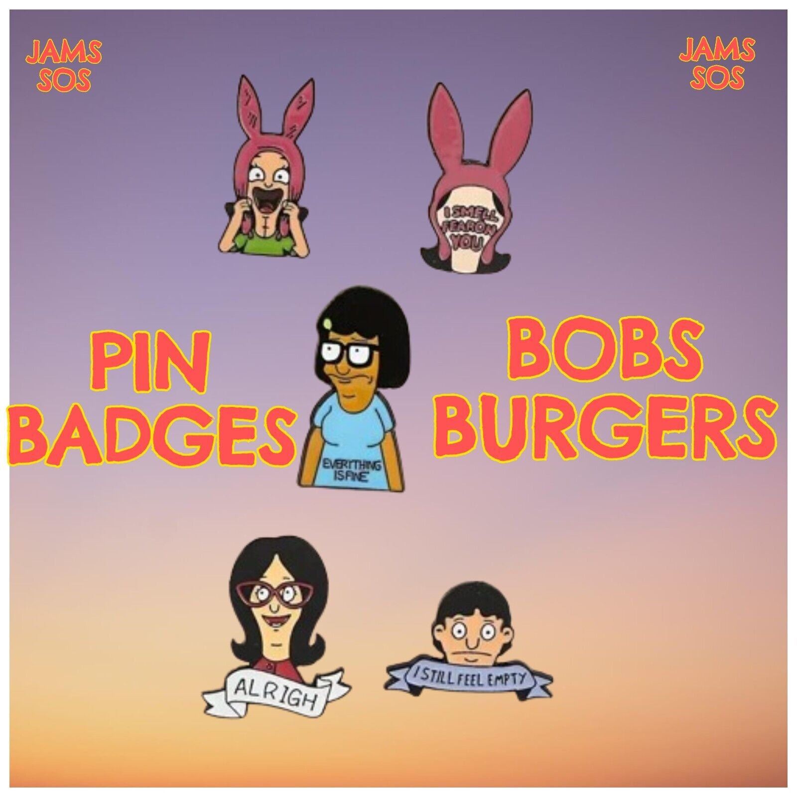 BOBS BURGERS Metal Enamel Pin Badge Adult Teen TV CARTOON