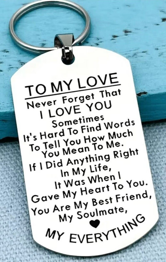 To My Love you best friend soul mate Keyring keychain valentines birthday Gift