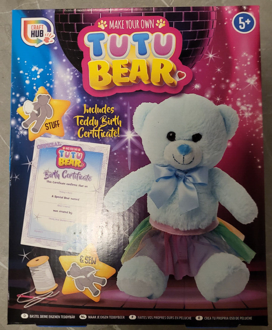 GRAFFIX MAKE YOUR OWN TUTU BEARS PINK BLUE KIDS CERTIFICATE CREATE CRAFTS TOYS