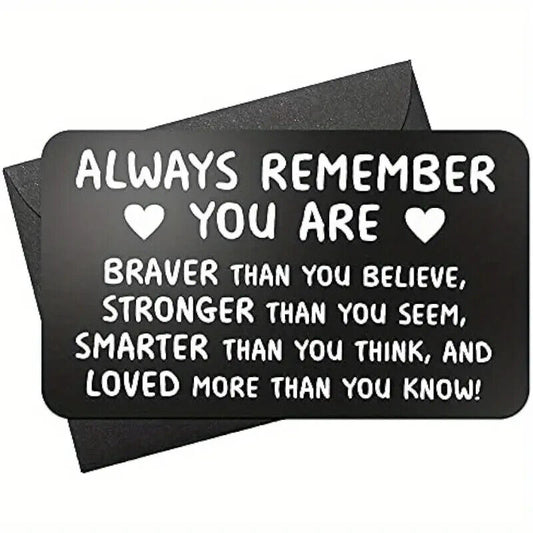 Always remember you are Wallet Insert Card Gift Idea Card With Message heart