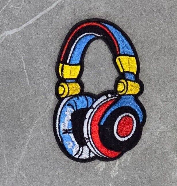 Music Themed Embroidered Iron On Patch Headphones Treble Clef Cassette Guitar