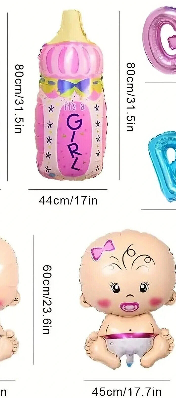 Large Baby Shower Balloons Boy or Girl Foil Gender Reveal Party Decorations Gift