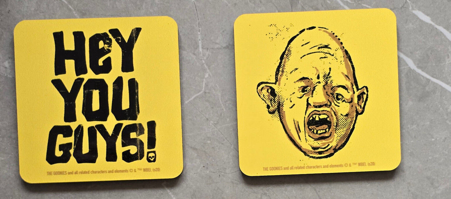 GOONIES Table Coaster Beer MOVIE Tea Cup GLASS Mat HEY YOU GUYS SLOTH MOVIE