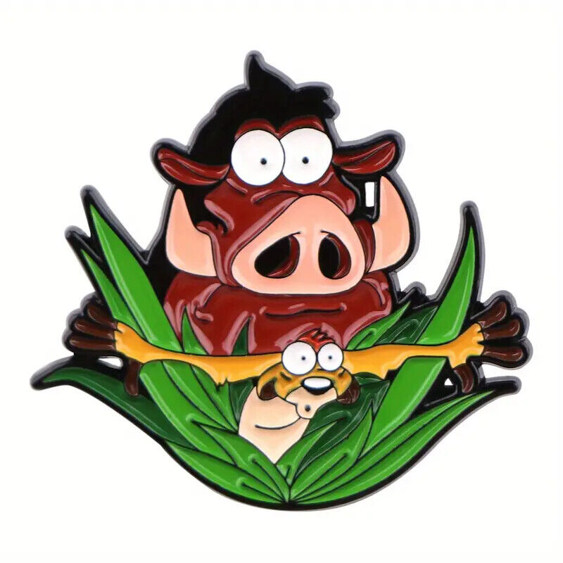 LION KING TIMONE & PUMBA Metal Enamel Pin Badge TV SHOW CARTOON DISNEY MOVIE